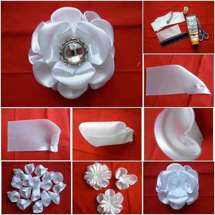 Flores de listón satinado: elegancia y versatilidad en tus adornos - Cómo es el listón satinado flores de liston satinado - Cómo es el listón satinado