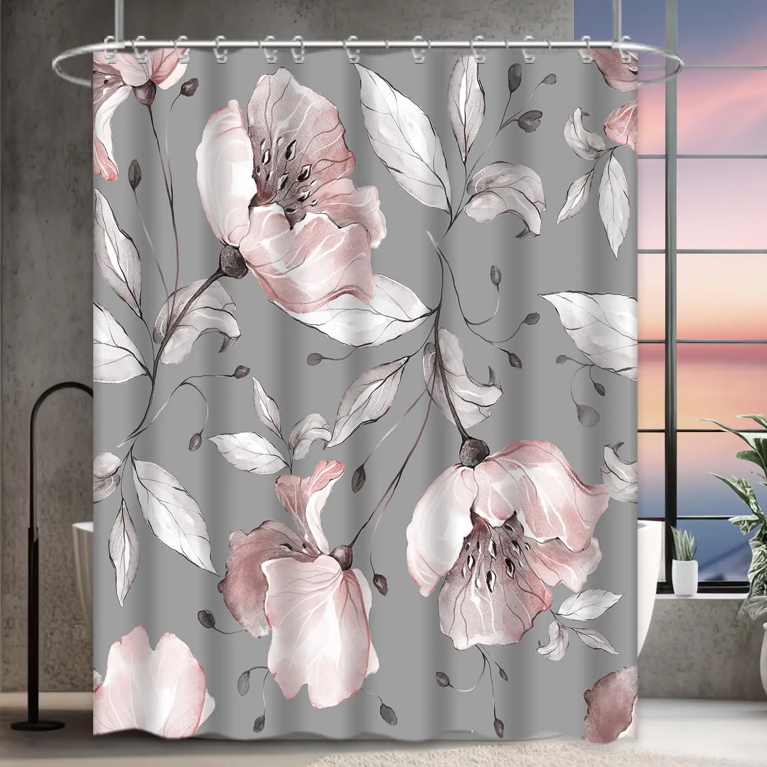 cortina baño flores - Cómo hacer para que no se caiga la cortina de baño